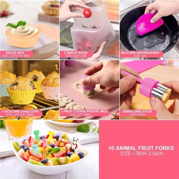 Lunch Box Kit, Lunch Container for Kids/Adults, Leak-proof Box 4 Compartments - Picture 5 of 5